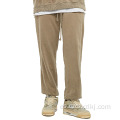Pantalones de chándal de color sólido de moda de Terry desgastado